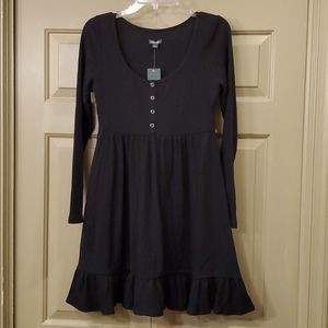 NWT Wild Fable ✔️black thermal babydoll tunic top dress NWT size small